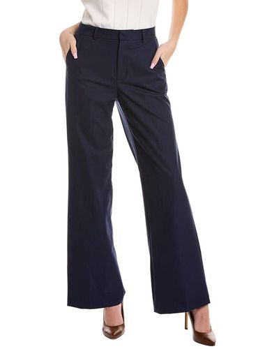BCBGMAXAZRIA Wide Leg Pant Pocket Zipper Hook And Bar Trouser - Blue