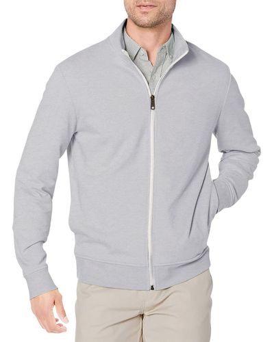 Amazon Essentials Leichtes French-Terry-Sweatshirt mit durchgehendem Reißverschluss - Grau