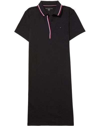 Tommy Hilfiger Womens Adaptive Dress Polo Shirt - Black