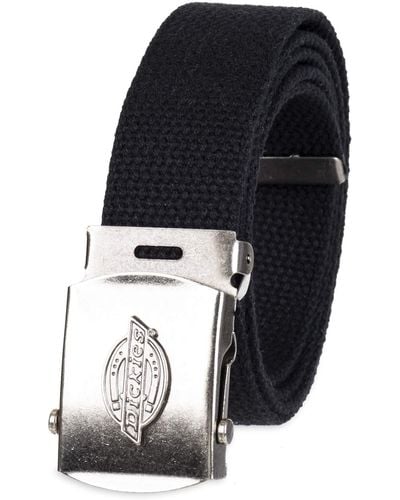 Dickies Cotton Web Belt With Military Logo Buckle - Blue