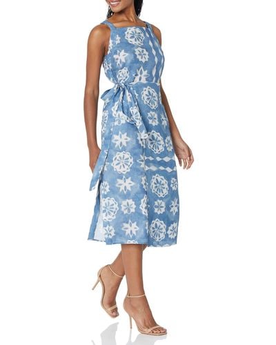 Rebecca Taylor Womens Paper Fleur Wrap Dress - Blue