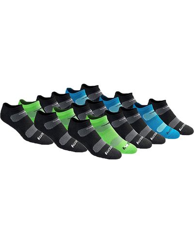 Saucony Multi-pack Mesh Ventilating Comfort Fit Performance No-show Socks - Green