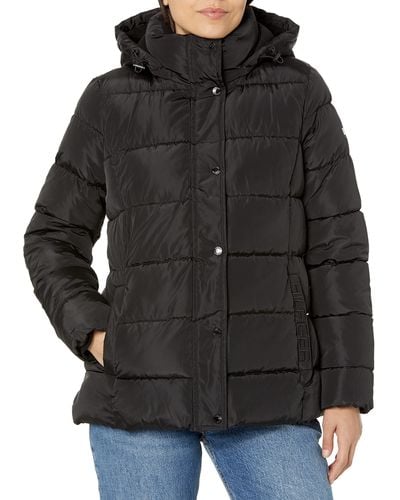 Tommy Hilfiger Zip Up Short Puffer Jacket - Black