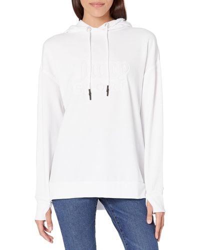 Juicy Couture Embossed Logo Hoodie Tunic - White
