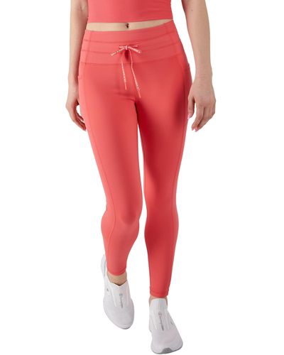 Champion , , Moisture Wicking, Drawcord Leggings For , 25", High Tide Coral, Small - Red
