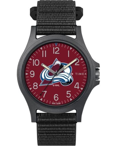 Timex Nhl Pride 40mm Watch – Colorado Avalanche With Black Fastwrap - Red