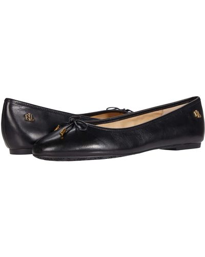 Lauren by Ralph Lauren Leather Upper And Breathable Textile Lining With Lightly Padded Footbed Black 7 B