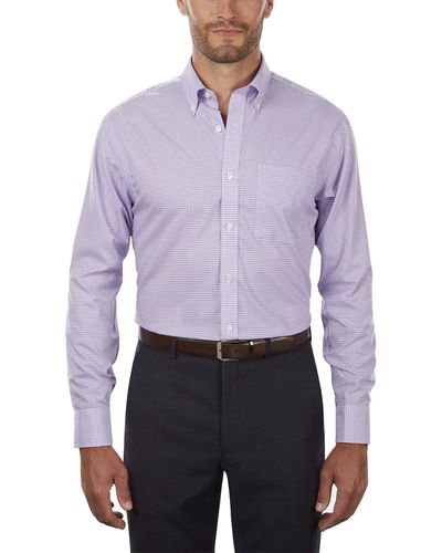 Tommy Hilfiger Dress Shirt Regular Fit Non Iron Gingham - Purple