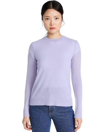 Theory Crew Neck Pullover Cashmere Sweater - Purple