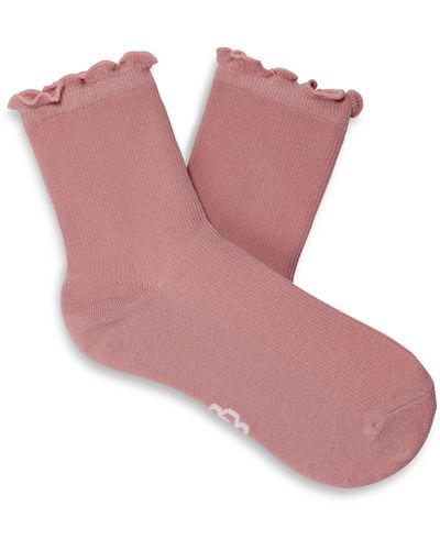 UGG Karsyn Lettuce Edge Socks - Pink
