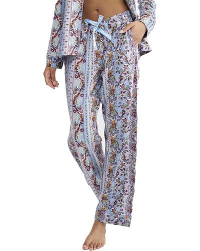 Vera Bradley Cotton Flannel Pajama Pants With Pockets - Blue