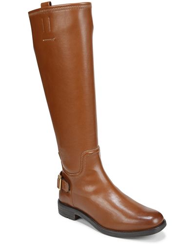 Franco Sarto S Merina Knee High Riding Boots Cognac Brown Stretch 7 W