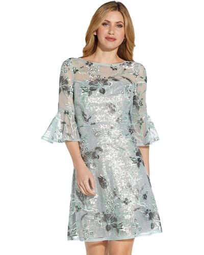 Adrianna Papell Embroidered Sequin Cocktail - Multicolor