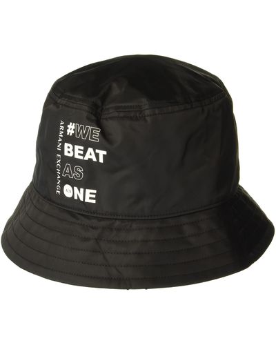 Emporio Armani A | X Armani Exchange Limited Edition We Beat As One Capsule Collection Bucket Hat - Black