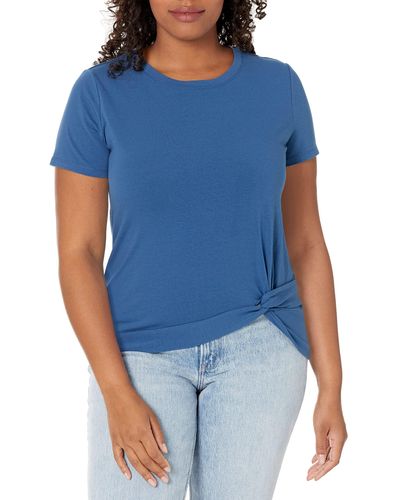 Nautica Womens Classic Fit Side Knot Top T Shirt - Blue