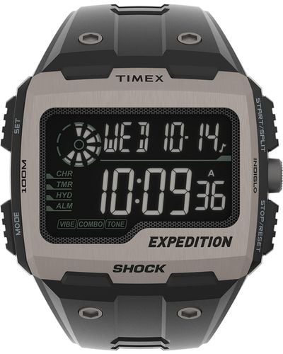 Timex Expedition Grid Shock 50mm Quartz Resin Strap - Black