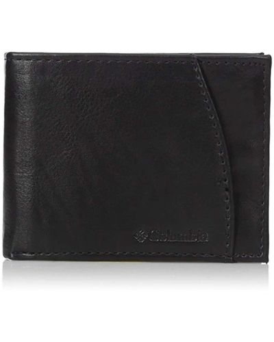 Columbia Leather Extra Capacity Slimfold Wallet - Black