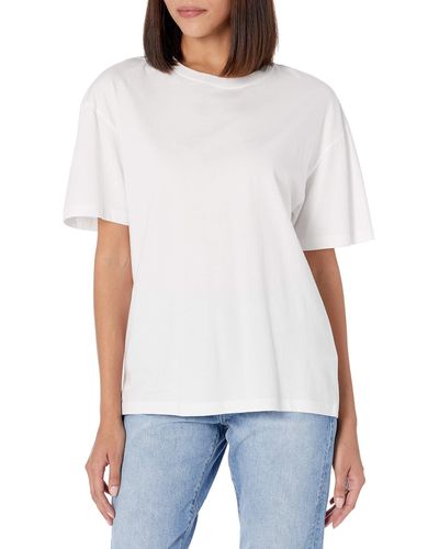 The Drop Lydia Short Sleeve Loose Drop Shoulder Jersey T-shirt - White