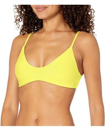 Volcom Standard Simply Seamless Scoop Neck Bikini Top - Yellow
