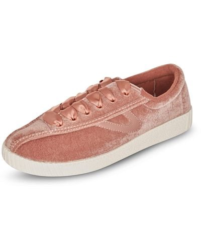 Tretorn Nylite Velvet Upper Sneakers For Everyday Walking Comfort - Pink