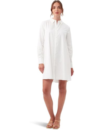 Trina Turk Oversized Pleated Back Shirt Dress - White