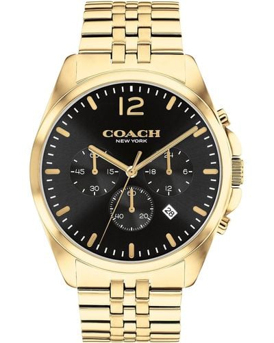 COACH Greyson Chronograph Watch | Elegance And Functionality Combined | Stylish Timepiece For Everyday Wear And Special Occasions - Metallic