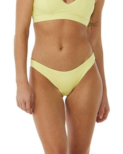 Rip Curl Standard Premium Surf Cheeky Bikini Bottom Yellow - Brown