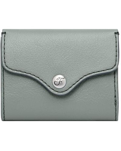 Fossil Heritage Leather Wallet Trifold - Gray