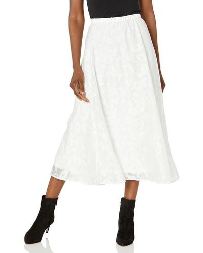 Anne Klein Pull On Shirred Wb Skirt - White