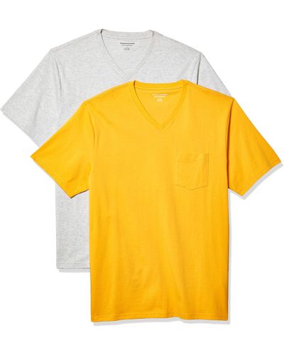 Amazon Essentials 2-pack Los-fit Crewneck Pocket T-shirt - Geel