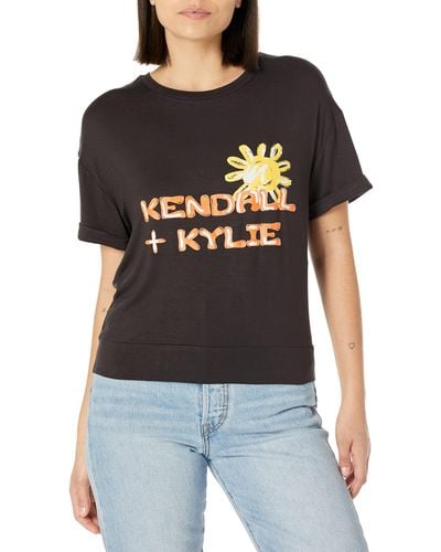 Kendall + Kylie Kendall + Kylie Cropped Top - Black