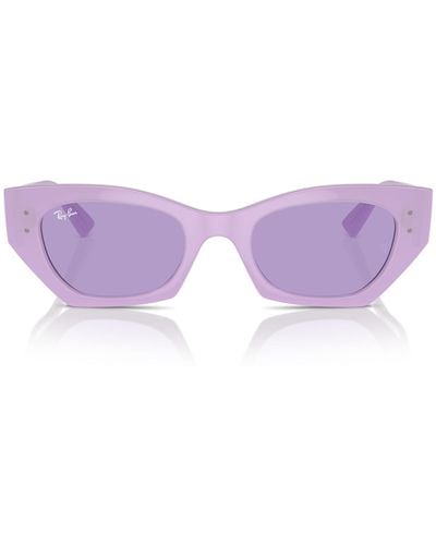 Ray-Ban Rb4430f Zena Low Bridge Fit Butterfly Sunglasses - Purple