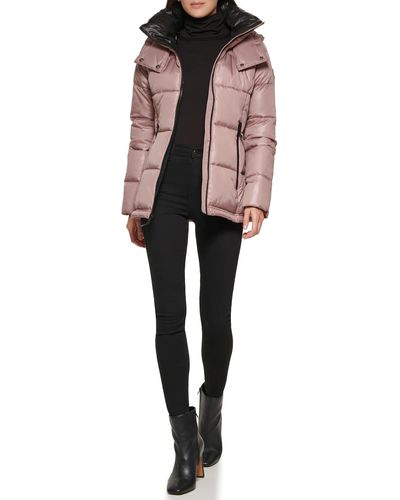 Kenneth Cole Horizontal Zip Puffer - Pink