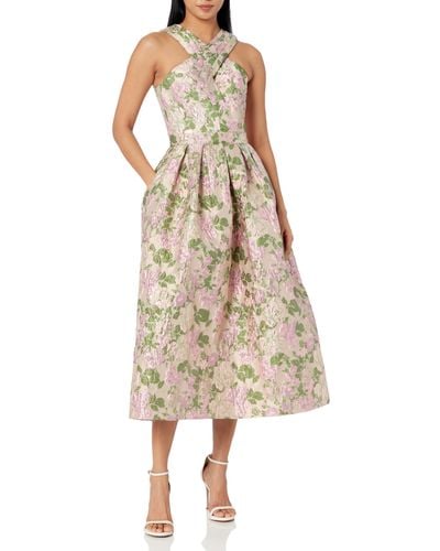Shoshanna S Floral Jacquard Ivanna Special Occasion Dress - Natural