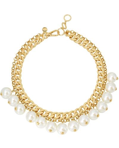 Steve Madden Pearl Layered Necklace - Metallic