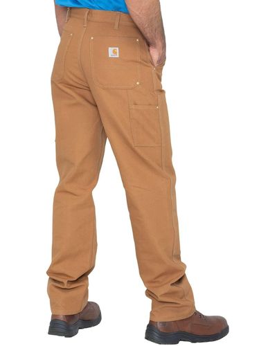 Carhartt Mens Firm Duck Double- Front Dungaree B01 Work Utility Pants - Brown