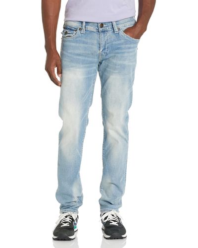 True Religion Brand Jeans Ricky Straight Southwestern Stitch Jean - Blue