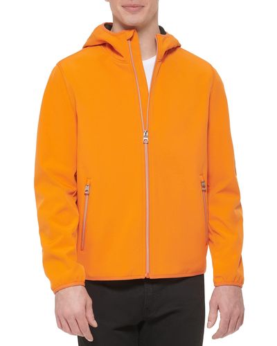 Guess Softshell Long Sleeve Hood Jacket - Orange