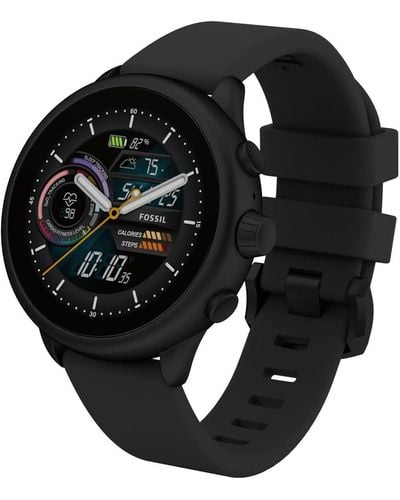 Fossil Or Gen 6 Wellness Edition 44mm Touchscreen Silicone Smart Watch - Black