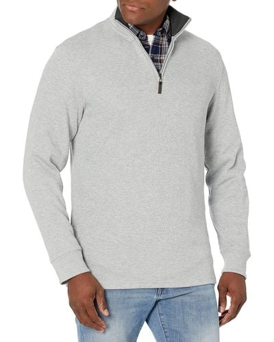 Amazon Essentials Quarter-zip French Rib Sweater - Gray