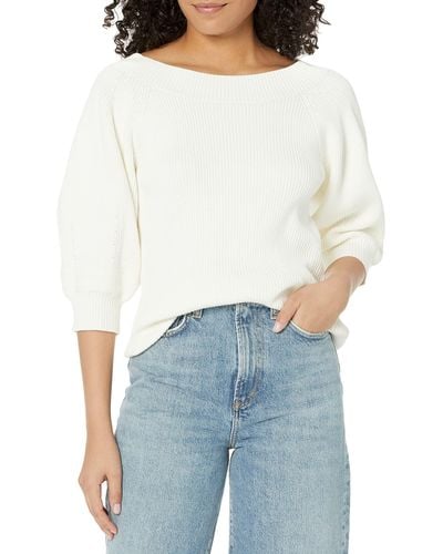 Rebecca Taylor Puff Sleeve Sweater - White