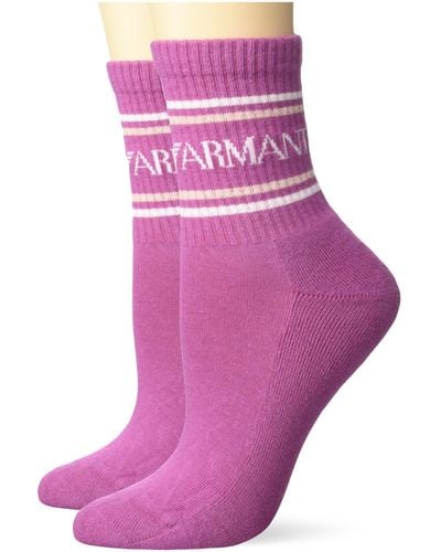 Emporio Armani 2 Pack Short Socks - Pink