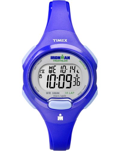 Timex T5k784 Ironman Essential 10 Mid-size Orient Blue Resin Strap Watch