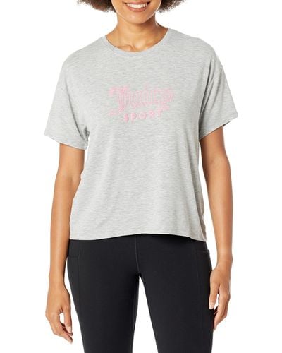 Juicy Couture Varsity Crop Short Sleeve T-shirt - Gray