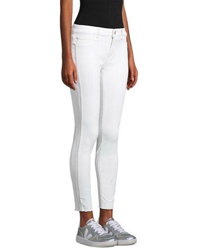 DL1961 Florence Instasculpt Mid Rise Button Fly Skinny Fit Ankle Jean - White