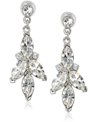 Ben-Amun Swarovski Crystal Drop Earrings For Bridal Wedding Anniversary - White