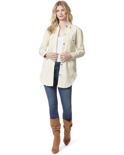 Jessica Simpson Tenley Button Up Overshirt Jacket - Multicolor