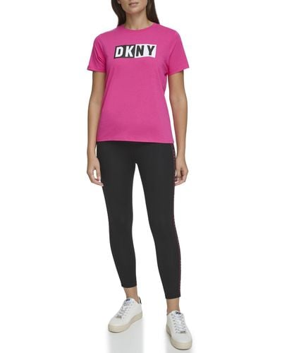 DKNY Summer Tops Short Sleeve T-shirt - Pink