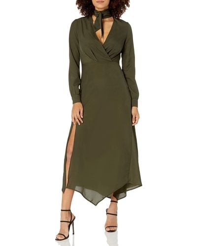 Kendall + Kylie Kendall + Kylie Wrap Dress With Neck Tie - Green