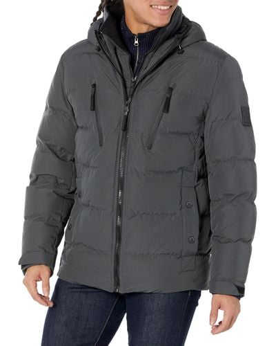 Andrew Marc Water Resistant Montrose Down Jacket Long Sleeve - Gray